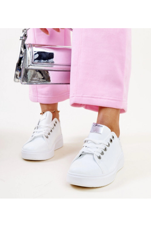 Wit-zilveren sneakers met zirconia... Wit-zilveren sneakers met zirconia...