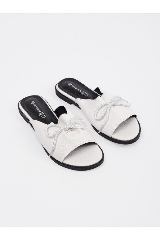 couleur blanche Chaussons płaksie avec un arc couleur blanche Chaussons płaksie avec un arc