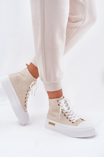 vrijetijdsschoenen met laarzen Dames met platform beige Laviriona