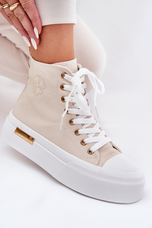 chaussures de loisirs à semelles Féminin avec une plateforme beige Laviriona