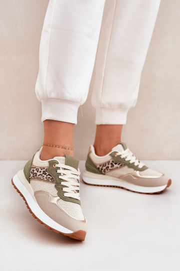Damen Sneakers mit Plattform und Muster in Grün Davinara 2