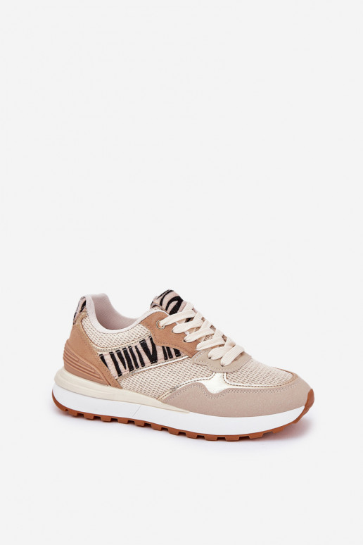baskets Féminin avec une plateforme Zebra beige Davinara