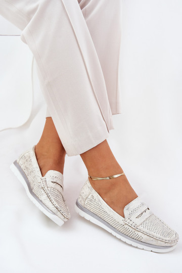 Bralithia Mokassins aus eco Leder in Silber