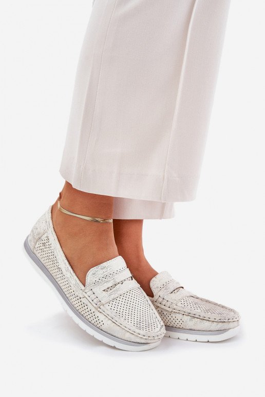 Dames mocassins van eco-leer in zilver Bralithia Dames mocassins van eco-leer in zilver Bralithia