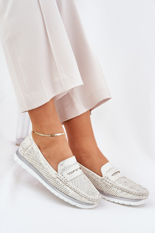 Dames mocassins van eco-leer in zilver Bralithia Dames mocassins van eco-leer in zilver Bralithia