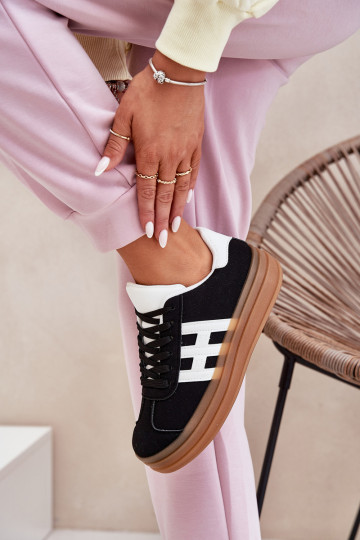 Sneakers model schoenen Dames met platform zwart Syliyana 2