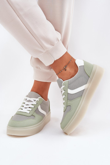 Lage Sneakers model schoenen Dames met platform groen Telmira