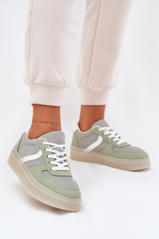 Faible Chaussures modèle baskets Féminin avec une plateforme couleur verte Telmira Faible Chaussures modèle baskets Féminin avec une plateforme couleur verte Telmira