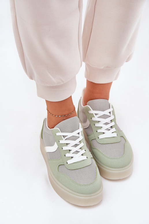 Faible Chaussures modèle baskets Féminin avec une plateforme couleur verte Telmira Faible Chaussures modèle baskets Féminin avec une plateforme couleur verte Telmira