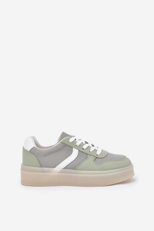 Faible Chaussures modèle baskets Féminin avec une plateforme couleur verte Telmira Faible Chaussures modèle baskets Féminin avec une plateforme couleur verte Telmira