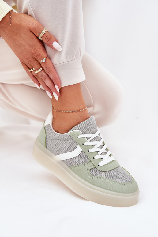 Faible Chaussures modèle baskets Féminin avec une plateforme couleur verte Telmira Faible Chaussures modèle baskets Féminin avec une plateforme couleur verte Telmira