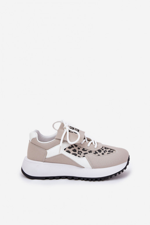 Turnschuhe Sneakers Stilvollllschuhe Feminin mit einer Plattform mit Leopardenfellmuster INeiß-Beige Pumbes Turnschuhe Sneakers Stilvollllschuhe Feminin mit einer Plattform mit Leopardenfellmuster INeiß-Beige Pumbes