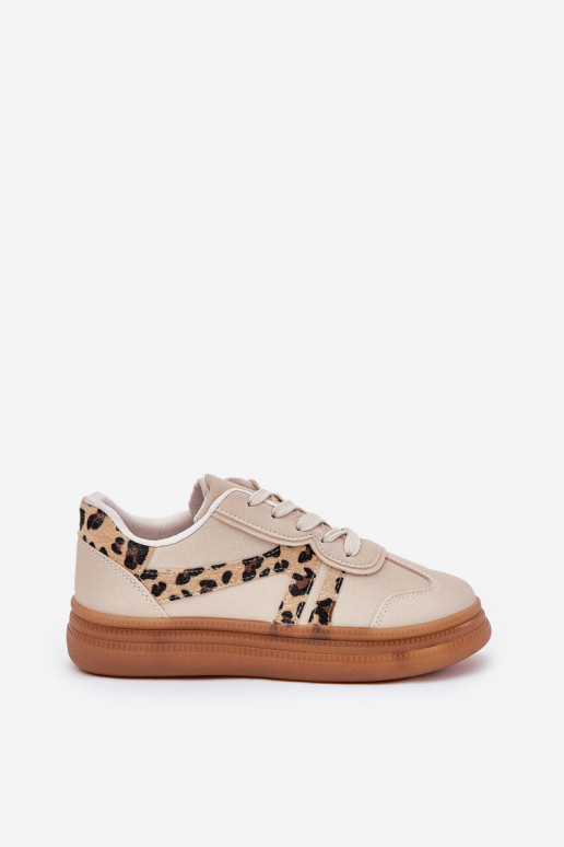 Féminin Chaussures modèle baskets avec une plateforme avec des motifs en fourrure de léopard beige Totter Féminin Chaussures modèle baskets avec une plateforme avec des motifs en fourrure de léopard beige Totter