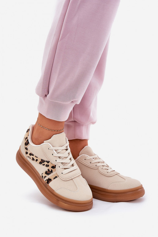Féminin Chaussures modèle baskets avec une plateforme avec des motifs en fourrure de léopard beige Totter Féminin Chaussures modèle baskets avec une plateforme avec des motifs en fourrure de léopard beige Totter