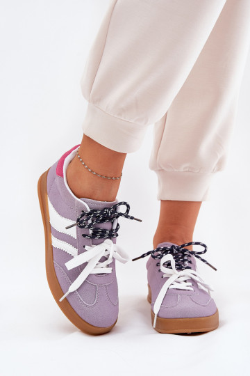 Baskets basses à plateforme pour femmes avec fermeture à lacets couleur violette Ventus