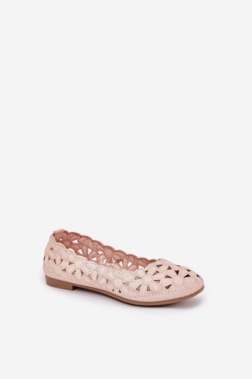 Ballerinas mit Lochmuster Kinder mit Glitzer in Rosa Zindira