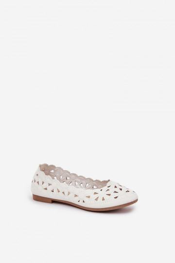 Ballerines avec éléments en dentelle pour enfants Zindira blanche