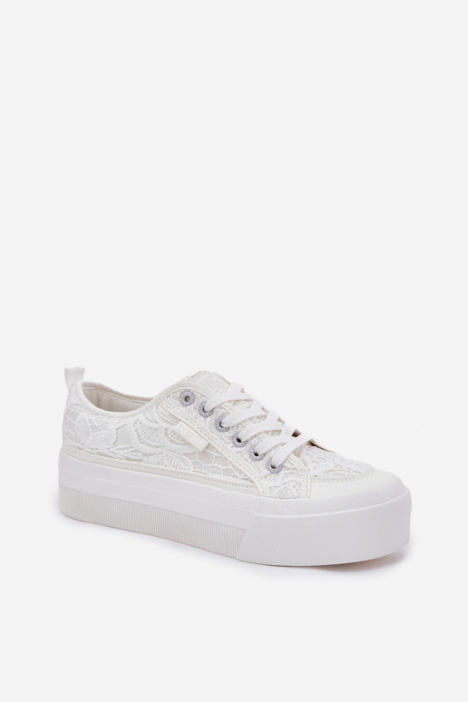 avec des motifs de dentelle Chaussures de loisirs Big Star RR274747 couleur blanche avec des motifs de dentelle Chaussures de loisirs Big Star RR274747 couleur blanche