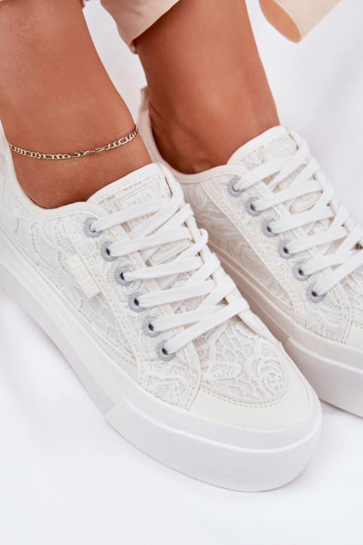 avec des motifs de dentelle Chaussures de loisirs Big Star RR274747 couleur blanche avec des motifs de dentelle Chaussures de loisirs Big Star RR274747 couleur blanche