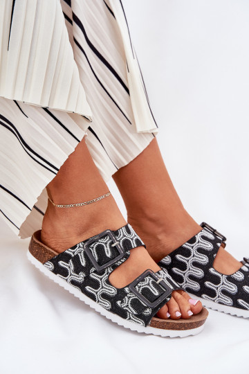 Damespantoffels met gespen En glitter S.Barski RB51-006 zInart