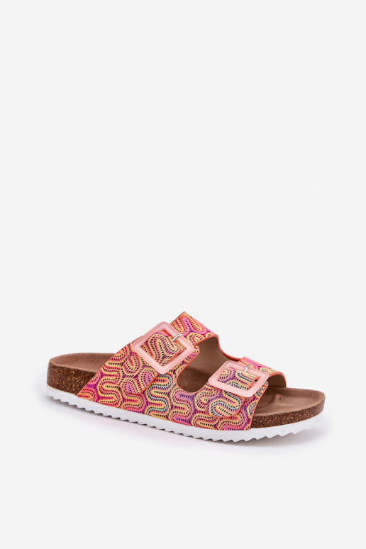 Damespantoffels met gespen En glitter S.Barski RB51-006 oranje Damespantoffels met gespen En glitter S.Barski RB51-006 oranje