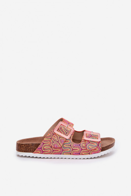 Damespantoffels met gespen En glitter S.Barski RB51-006 oranje Damespantoffels met gespen En glitter S.Barski RB51-006 oranje