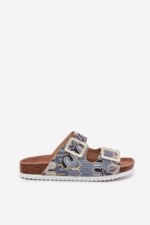 Damenhausschuhe mit Schnallen Und Glitzer S.Barski RB51-006 Beige Damenhausschuhe mit Schnallen Und Glitzer S.Barski RB51-006 Beige