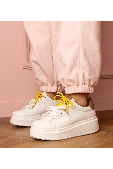 Wit-bruin sport sneakers op...