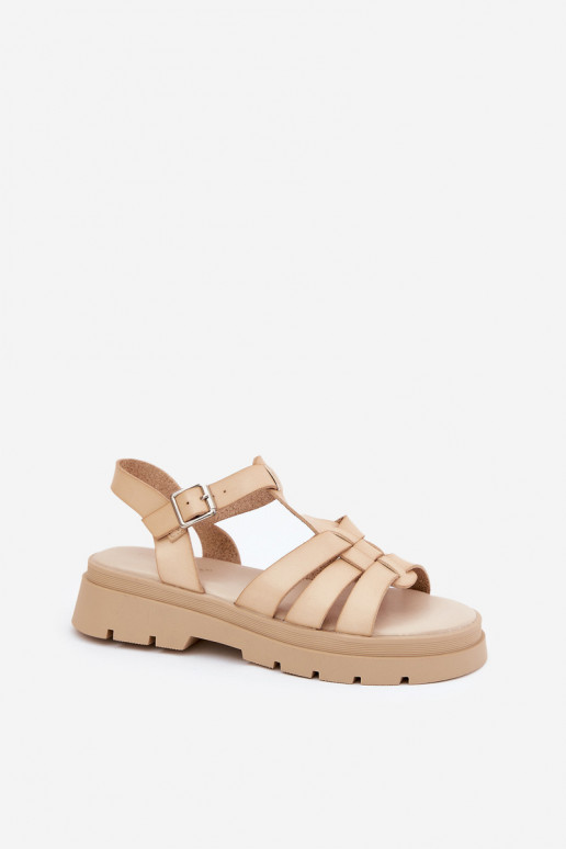 Eko Damensandalen Feminin mit einer Plattform Beige Nendales