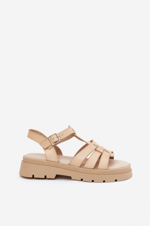 Eko Damensandalen Feminin mit einer Plattform Beige Nendales