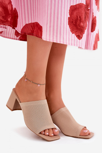 Dames slippers met hakken Type Słupek zand INenilan