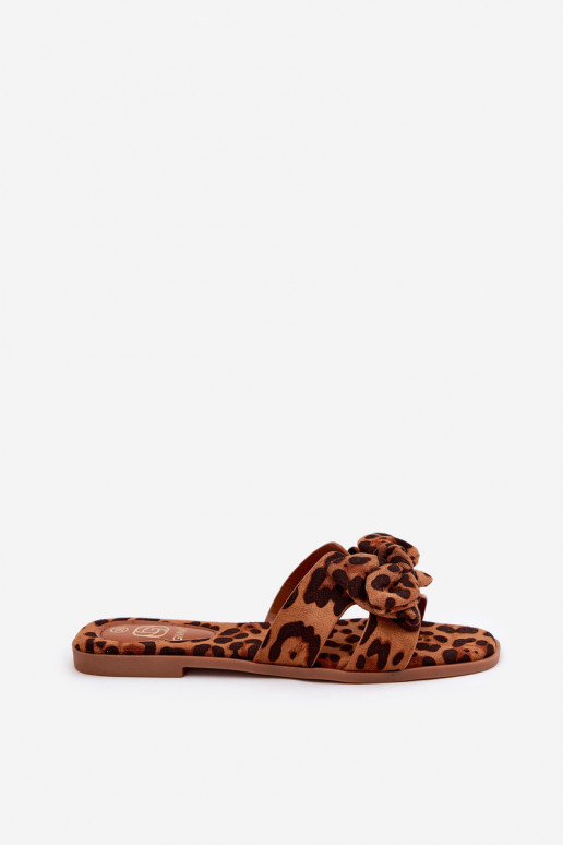 isocèle Pantoufles pour femmes avec des rubans avec des motifs en fourrure de léopard marron Tobin isocèle Pantoufles pour femmes avec des rubans avec des motifs en fourrure de léopard marron Tobin