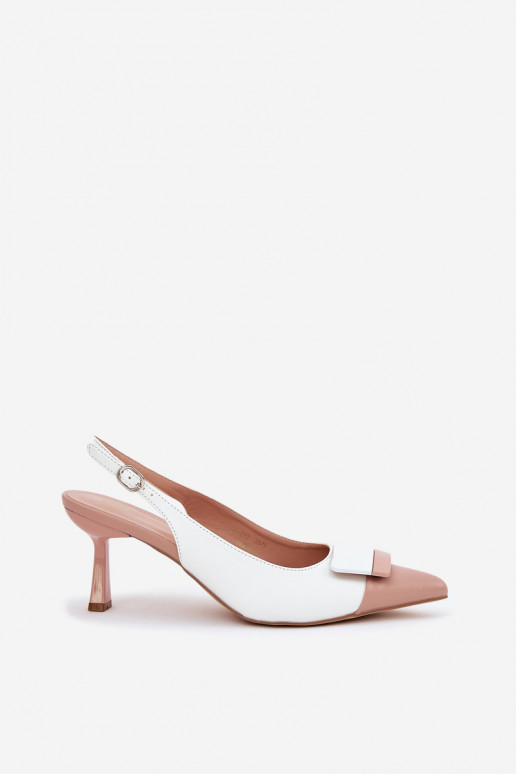 Elegante stijl Hakken met ornamenten Eko Leer Initte kleur Ottoles