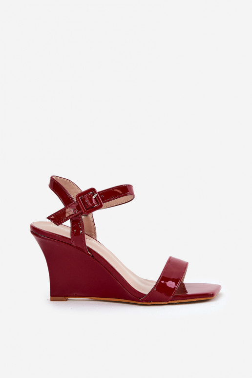 Sandales laquées pour femme Sur un coin Bourgogne Vliraya Sandales laquées pour femme Sur un coin Bourgogne Vliraya
