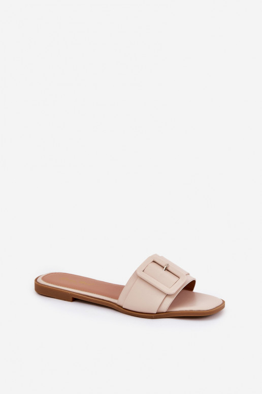 isocèle Pantoufles pour femmes Eko Peau avec boucles beige Bamma isocèle Pantoufles pour femmes Eko Peau avec boucles beige Bamma