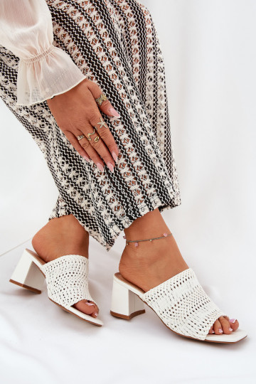 Damespantoffels Met Vlecht met hakken Initte kleur Ciariloria