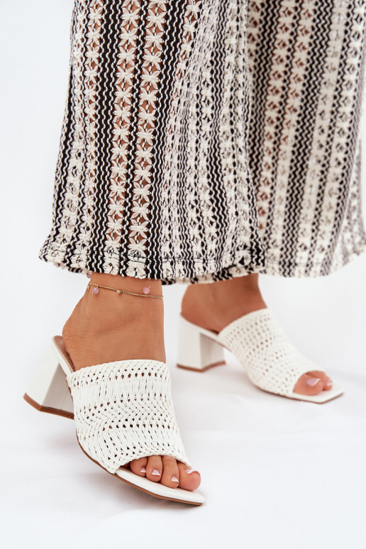 Damespantoffels Met Vlecht met hakken Initte kleur Ciariloria