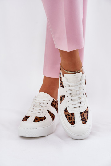 Baskets pour femmes avec motifs et plateforme couleur blanche Įjungtativira 2