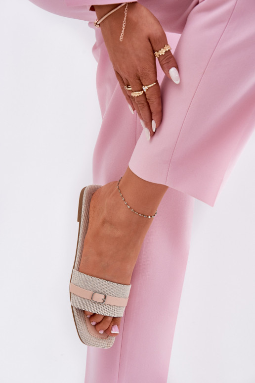 isocèle Pantoufles pour femmes avec des sangles I avec boucles beige Zilina isocèle Pantoufles pour femmes avec des sangles I avec boucles beige Zilina