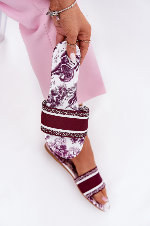 Met patroon gelijk aan Damespantoffels bordeaux Leysi Met patroon gelijk aan Damespantoffels bordeaux Leysi