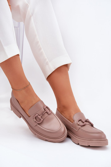 mocassins pour femmes Eko Peau Avec des décorations Detalem couleur kaki Seftass