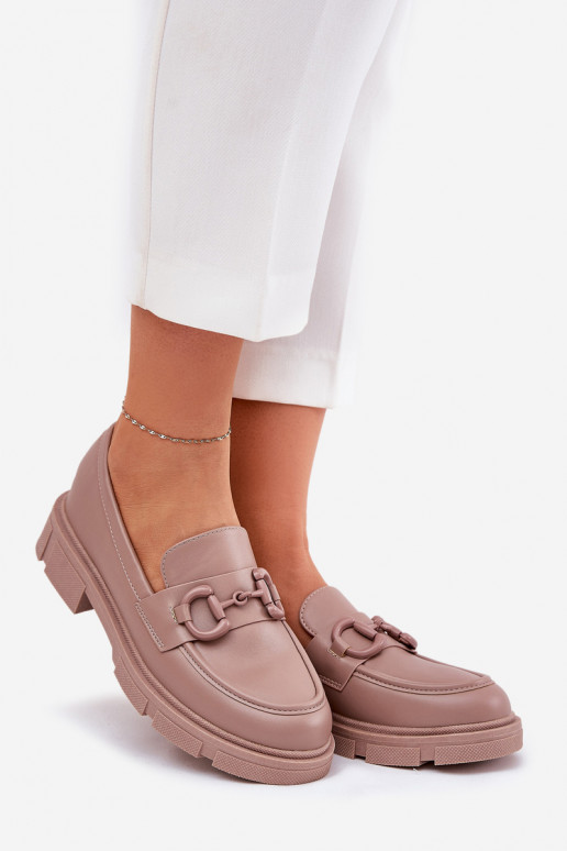 dames mocassins Eko Leer Met sierlijk Detalem kaki kleuren Seftass