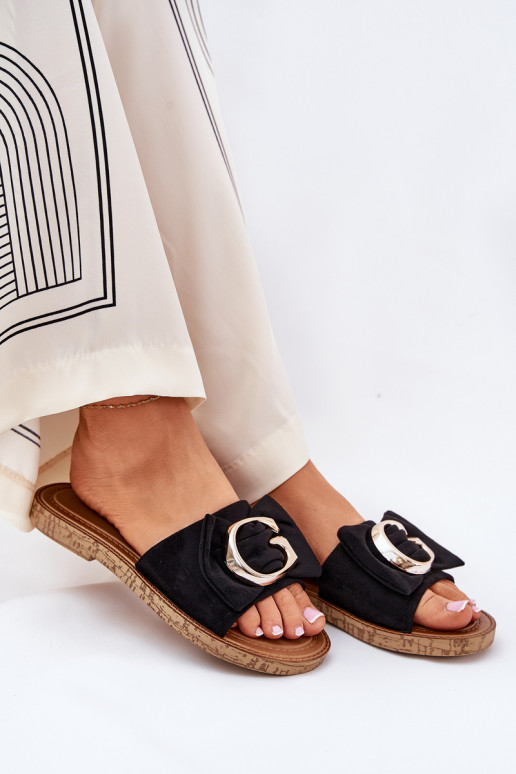 isocèle Pantoufles pour femmes Avec des décorations Detalem couleur noire Nellodra isocèle Pantoufles pour femmes Avec des décorations Detalem couleur noire Nellodra