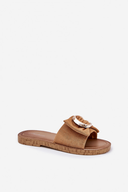 gelijk aan Damespantoffels Met sierlijk Detalem bruine kleur Nellodra gelijk aan Damespantoffels Met sierlijk Detalem bruine kleur Nellodra