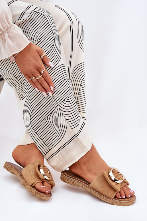 gelijk aan Damespantoffels Met sierlijk Detalem bruine kleur Nellodra gelijk aan Damespantoffels Met sierlijk Detalem bruine kleur Nellodra