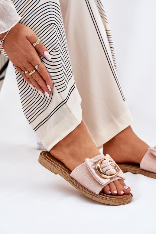 gelijk aan Damespantoffels Met sierlijk Detalem roze Nellodra