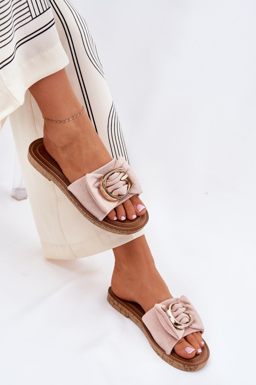 isocèle Pantoufles pour femmes Avec des décorations Detalem couleur rose Nellodra