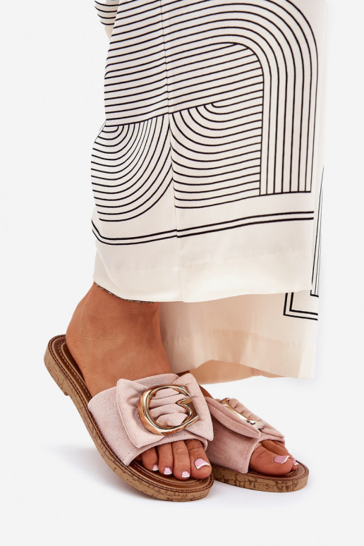 gelijk aan Damespantoffels Met sierlijk Detalem roze Nellodra