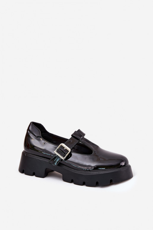 met lakeffect schoenen Dames met gespen met platform En platte hakken zInart Venda met lakeffect schoenen Dames met gespen met platform En platte hakken zInart Venda