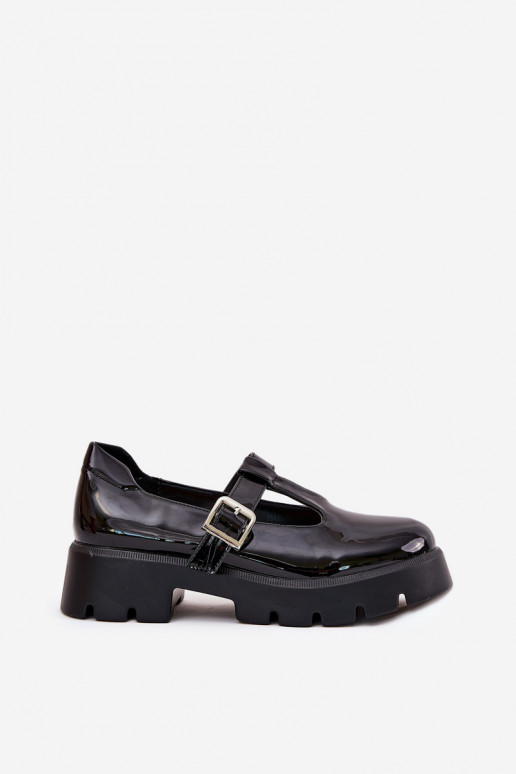 met lakeffect schoenen Dames met gespen met platform En platte hakken zInart Venda met lakeffect schoenen Dames met gespen met platform En platte hakken zInart Venda